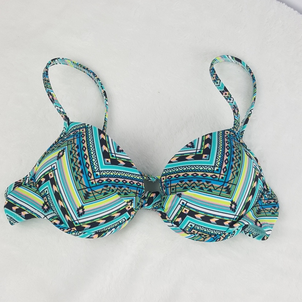 Hobie Pushup Tribal Print Adjustable Bikini Top